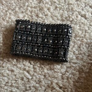Elegant Black Beaded Cuff